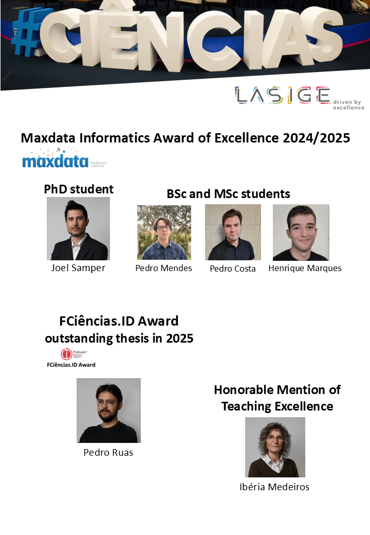 LASIGE members among those distinguished by Ciências ULisboa in its 115th anniversary